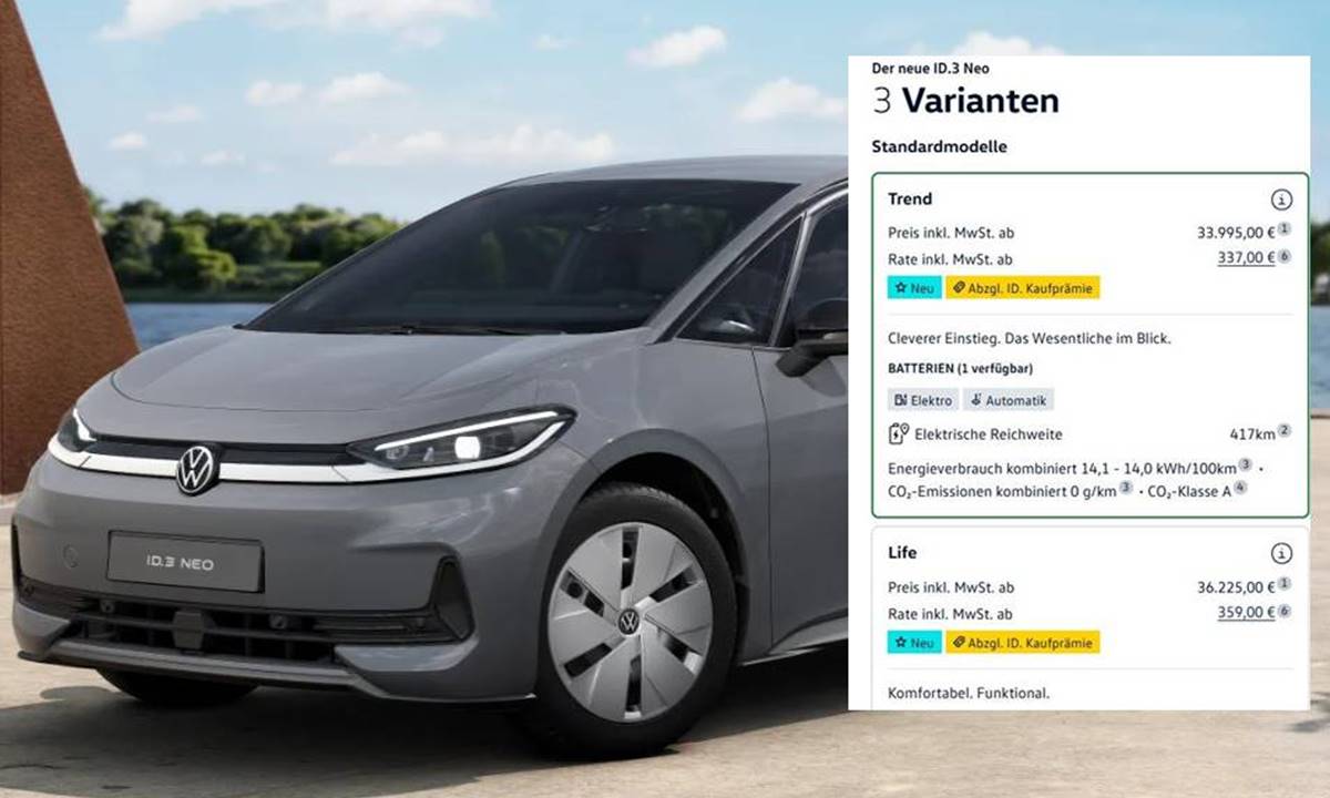 El Volkswagen ID.3 Neo ya tiene precio y llega con hasta 627 km de autonomía
