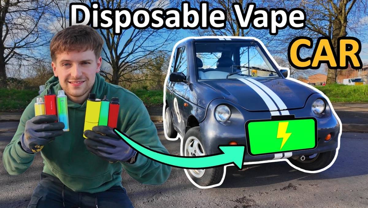 Construye un coche eléctrico con 500 baterías de vapeadores usados