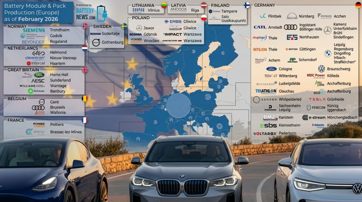 Este mapa revela dónde se fabricarán las baterías para coches eléctricos en Europa