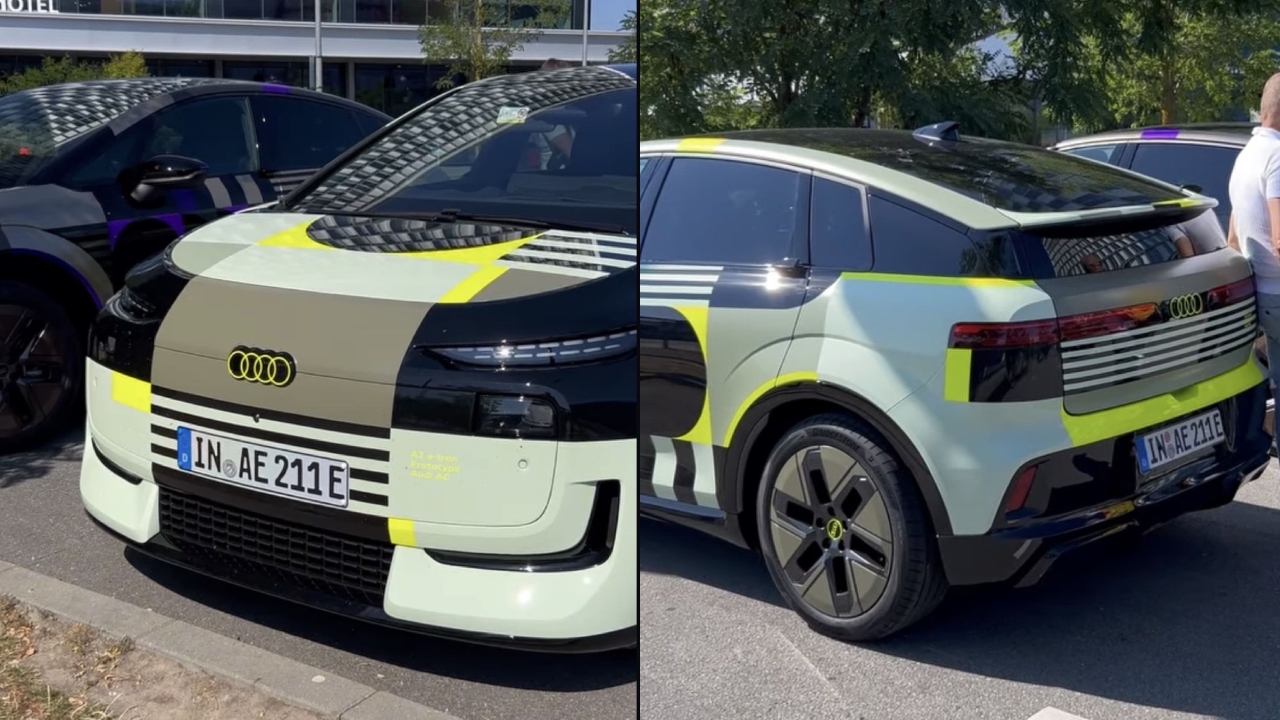 El Audi A2 e-tron se deja ver casi sin camuflaje: así es el aerodinámico hermano premium del CUPRA Born