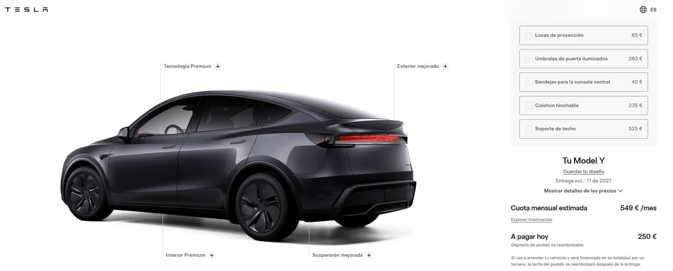 Tesla se queda sin coches: las entregas del Model Y se van al primer trimestre de 2027
