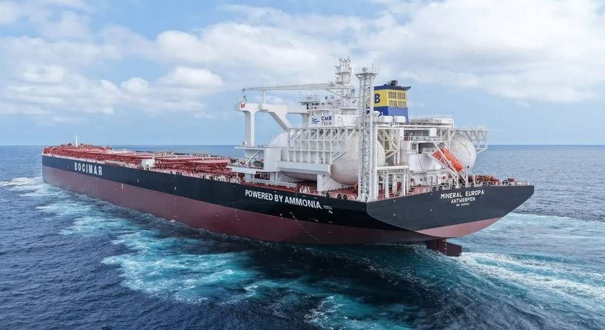 China hace historia: un gigantesco barco de 210.000 toneladas inicia sus viajes usando amoníaco renovable