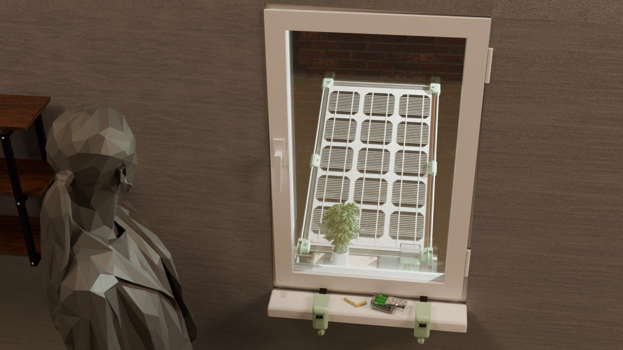 Con este kit podrás poner un panel solar en la ventana de tu piso, sin obras ni herramientas