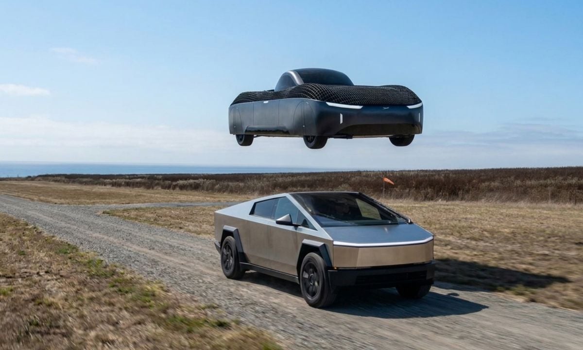 El coche volador eléctrico que ha sobrevolado un Cybertruck: la idea del futuro empieza a tomar forma