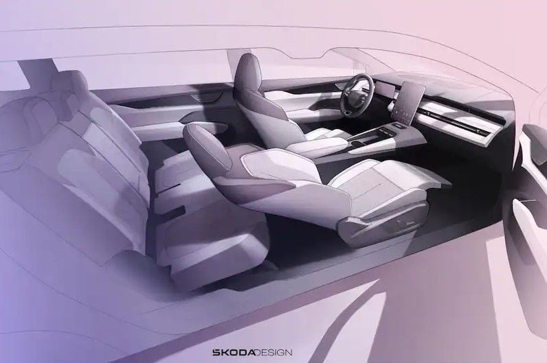 El Skoda Peaq deja ver su interior antes de su presentación: más grande que el Enyaq y con hasta siete plazas