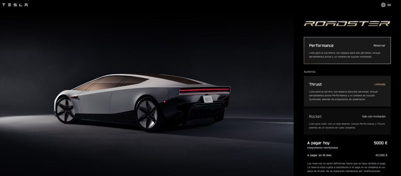 El Tesla Roadster ya se puede reservar en España: hasta 250.000 euros por adelantado