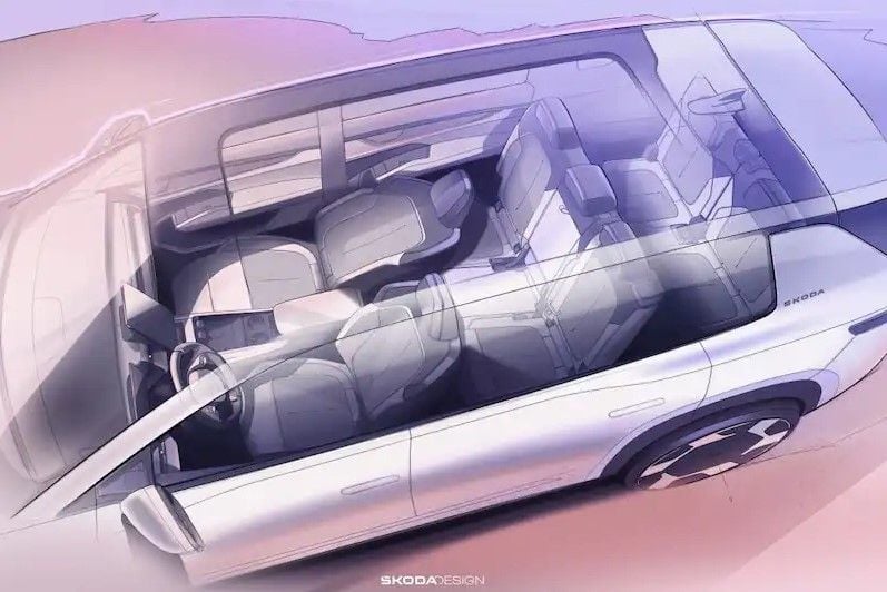 El Skoda Peaq deja ver su interior antes de su presentación: más grande que el Enyaq y con hasta siete plazas