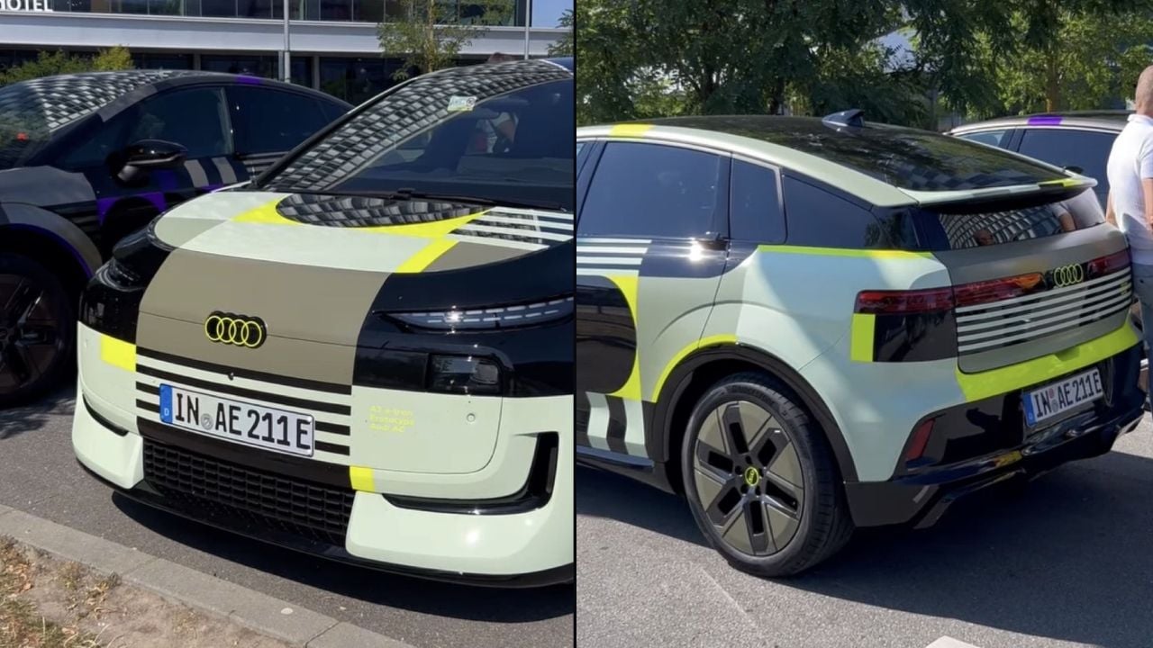 El Audi A2 e-tron se deja ver casi sin camuflaje: así es el aerodinámico hermano premium del CUPRA Born