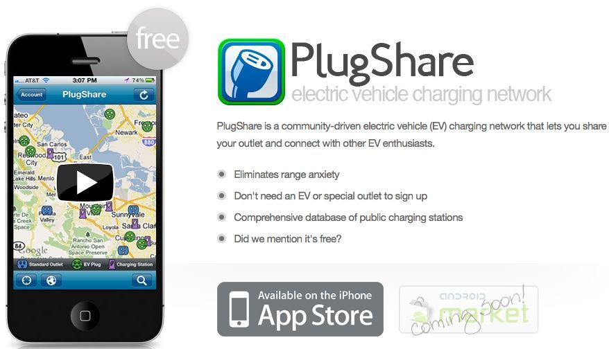 PlugShare, una buena solución para la recarga pública