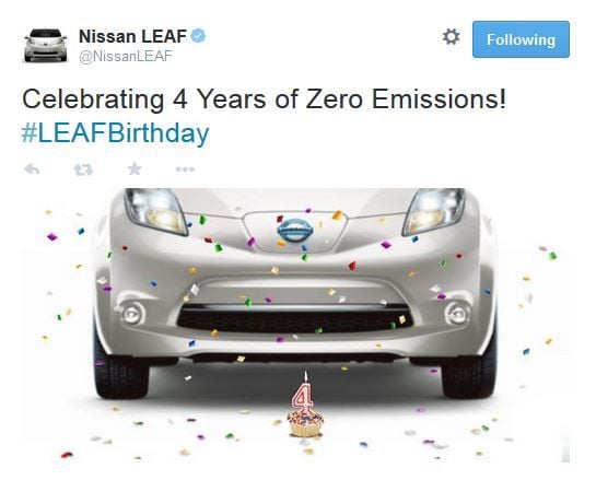 El Nissan LEAF cumple cuatro años