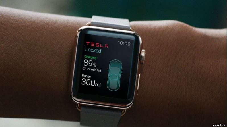 Aplicación de Tesla para el Apple Watch