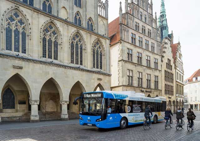 Münster estrena una línea de autobuses eléctricos con puntos de recarga de 500 kW