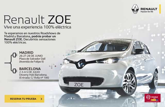 Renault Roadshow. Prueba el nuevo Renault ZOE r240 en Madrid y Barcelona