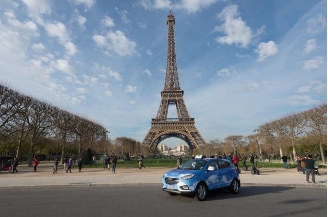 5 Hyundai ix35 de pila de combustible de hidrógeno operarán como taxis en París