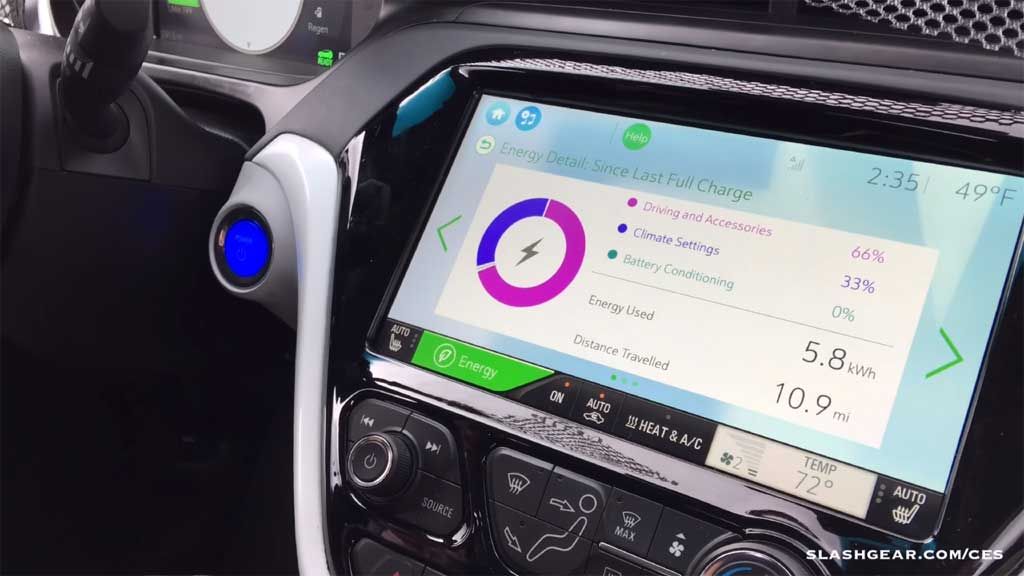 Un vistazo al interior del Chevrolet Bolt. Retrovisor, frenada regenerativa…consumo