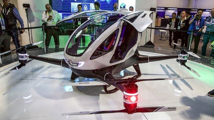 Se presenta el EHang 184 un dron eléctrico monoplaza