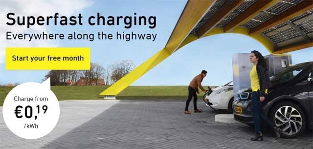 Fastned ofrece recargas rápidas a precio de tarifas para el hogar. Desde 0.19 euros el kWh