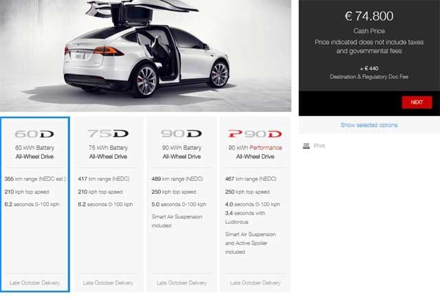 Tesla Model X 60D. Nueva versión de acceso disponible desde 88.100 euros