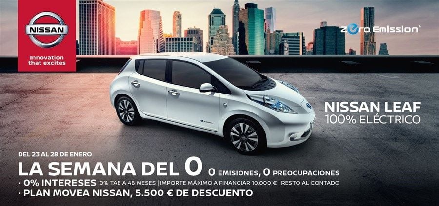 Nissan adelanta el Plan MOVEA. Del 23 al 28 de enero 5.500 euros de descuento en la compra de coches eléctricos