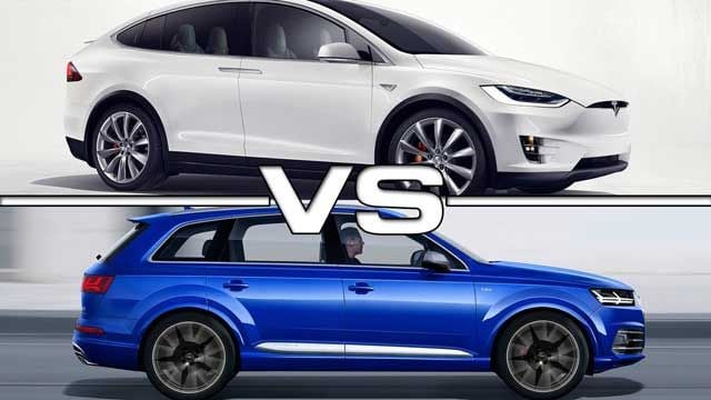 Prueba de aceleración. Tesla Model X 100D contra Audi SQ7