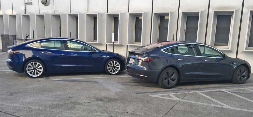 Nuevas fotos del Tesla Model 3. Una unidad con un atractivo gris oscuro, y otro vistazo al interior