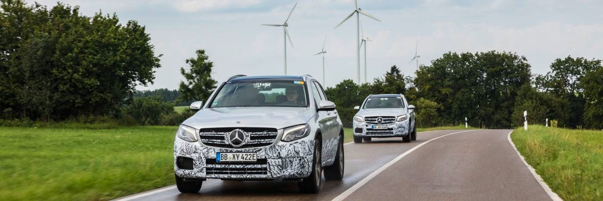 Últimas pruebas antes de la presentación en Frankfurt del Mercedes GLC F-Cell. El primer híbrido enchufable y a hidrógeno que llegará este año