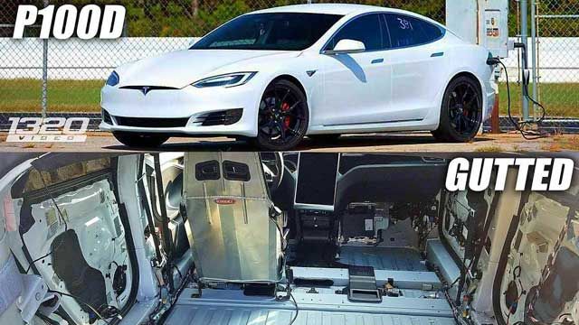 ¿Qué pasa si a un Tesla Model S P100D le quitas 220 kilos? Que tienes un monstruo de la aceleración