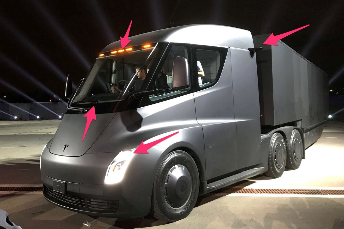 Las cámaras y sensores que utilizará el camión de Tesla para conducir de forma semi-autónoma