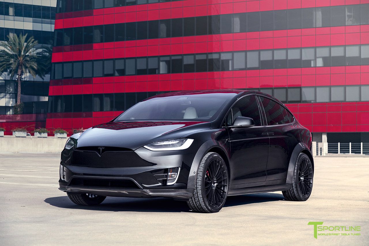 T Sportline presenta el Tesla Model X P100D "Limited Edition T Largo", un agresivo SUV ensanchado con pasos de rueda de fibra de carbono