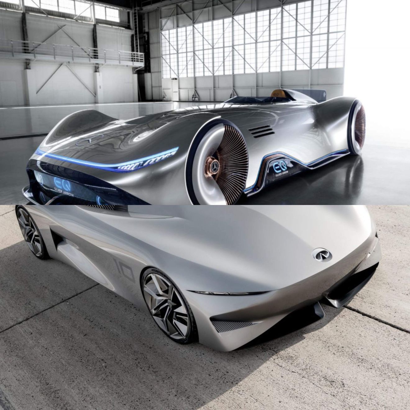 Los monoplazas eléctricos toman Pebble Beach: Mercedes-Benz EQ Silver Arrow e Infiniti Prototype 10