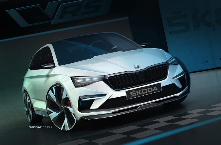 Skoda Vision RS Concept. Un híbrido enchufable que se muestra en el Salón de París