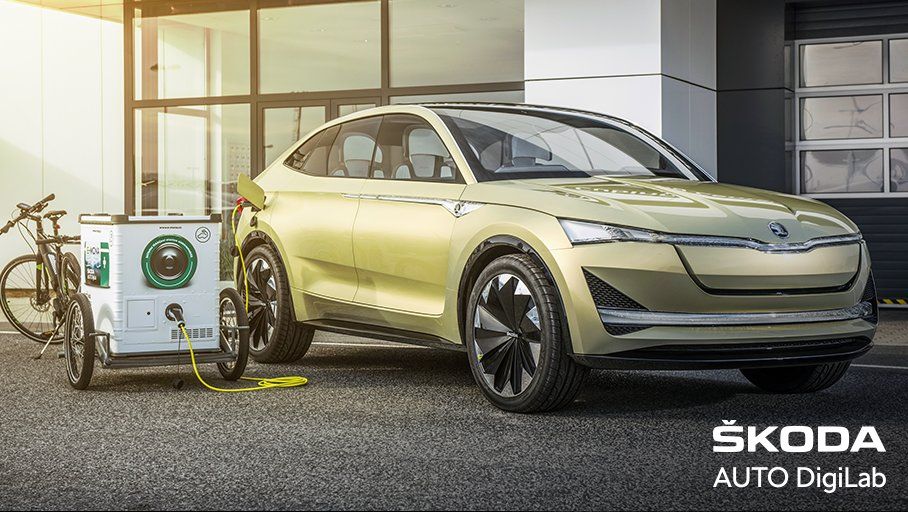 Skoda presenta E-Mona, un proyecto de recarga de coches eléctricos con baterías portátiles