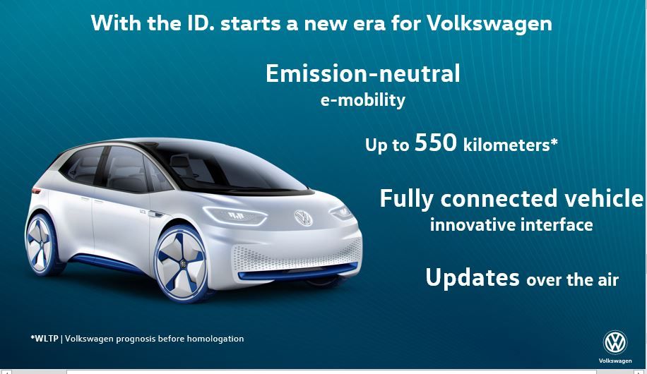 El Volkswagen ID tendrá una autonomía de hasta 550 kilómetros WLTP, y su precio se situará a la altura de un Golf diésel