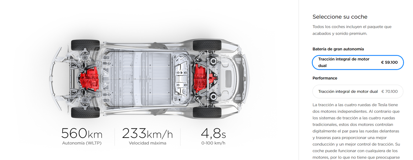 Tesla abre el configurador del Model 3 en España, que pasa a estar disponible para los no reservistas