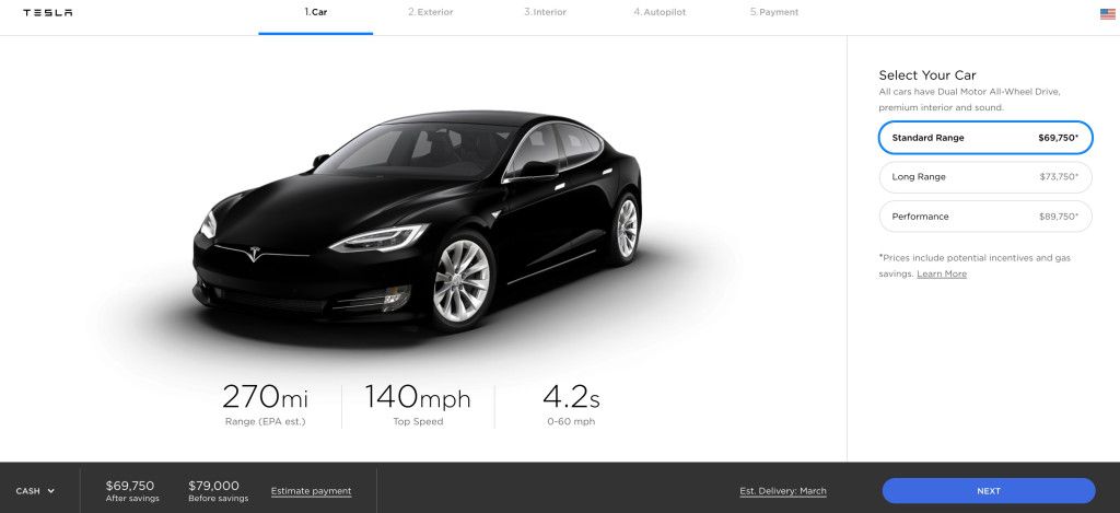 Tesla añade un pack de baterías Standard al Model S y rebaja sus precios