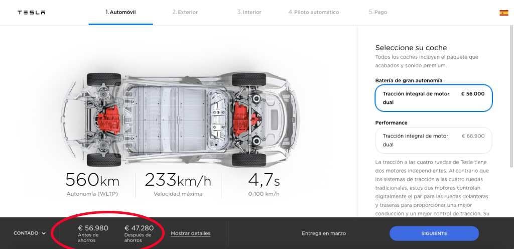 Tesla deja de mostrar los precios con los ahorros en combustible en Alemania