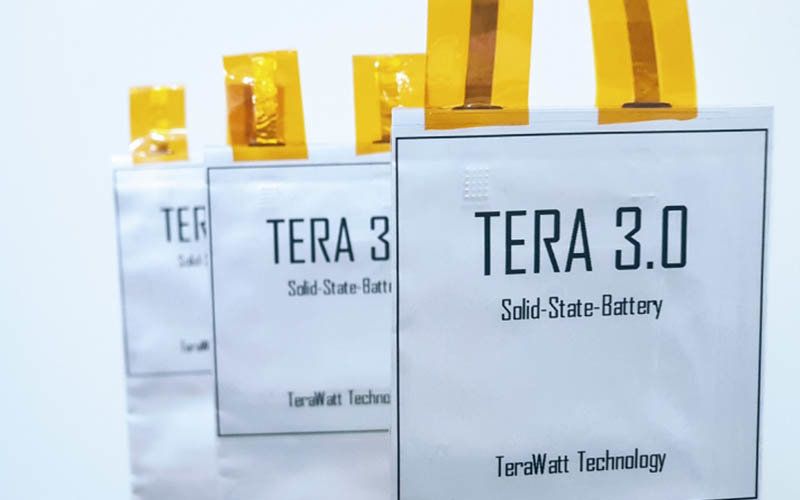 TeraWatt Technology presenta sus baterías de electrolito sólido con una densidad energética de 432 Wh/kg