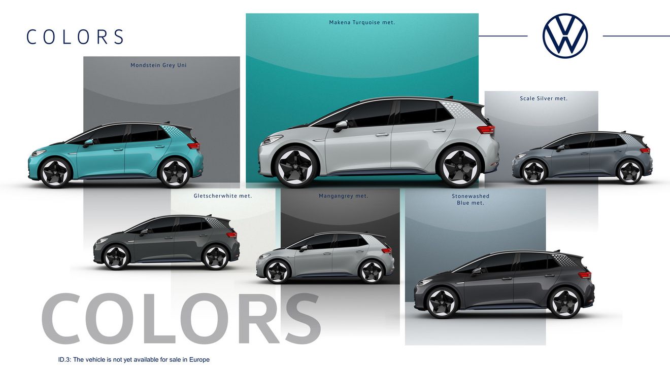 Volkswagen presenta la gama de colores y los acabados interiores del ID.3