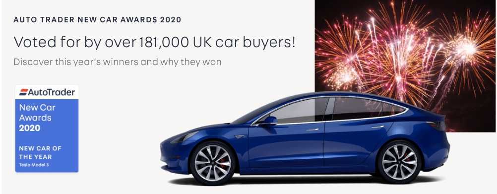 El Tesla Model 3 logra el premio al coche del año en Reino Unido