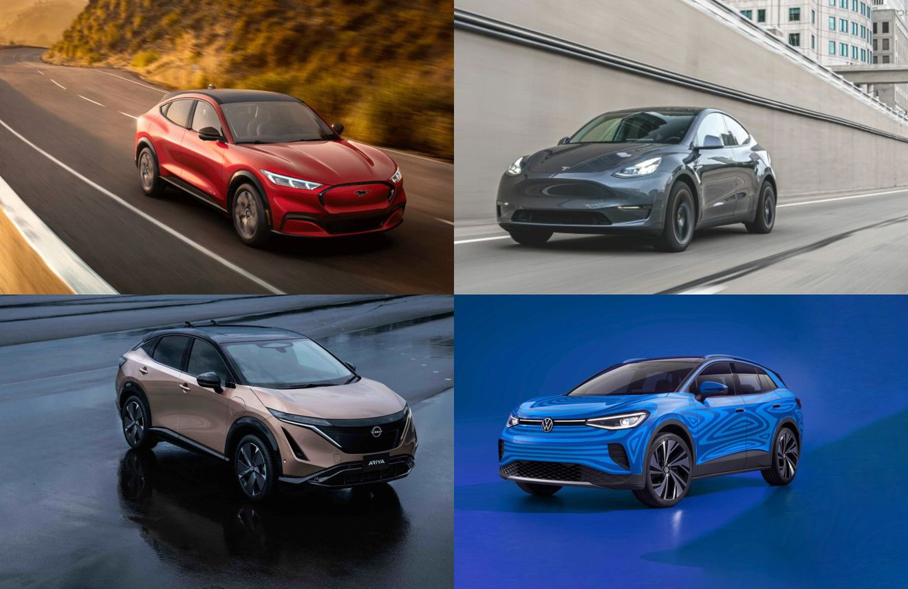 SUV familiares eléctricos: Ford Mustang Mach-E vs Nissan Ariya vs Tesla Model Y vs Volkswagen ID.4