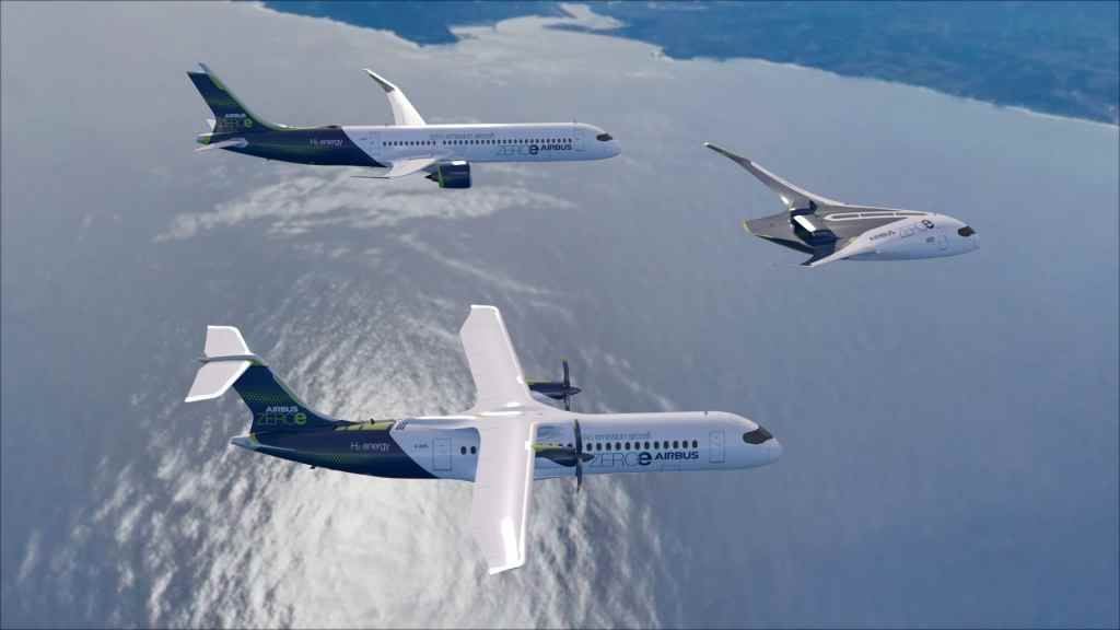 Airbus presenta sus nuevos aviones a hidrógeno para un futuro con cero emisiones