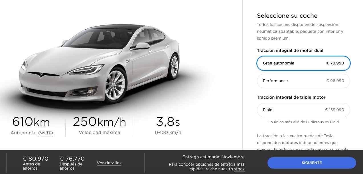 Tesla rebaja el precio del Model S en 3.000 euros