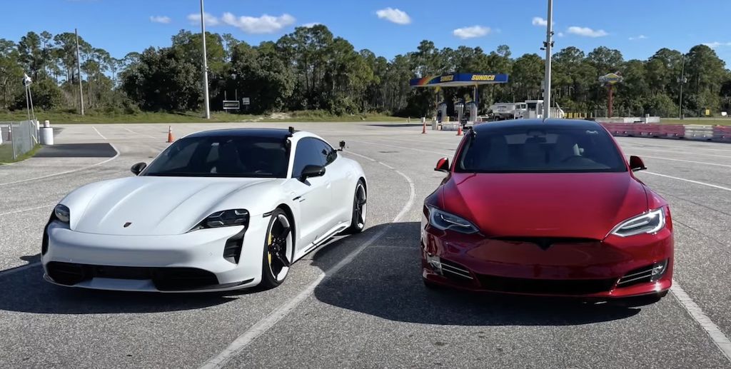 Récord de aceleración en el cara a cara entre el Tesla Model S Performance y el Porsche Taycan Turbo S. (Vídeo)