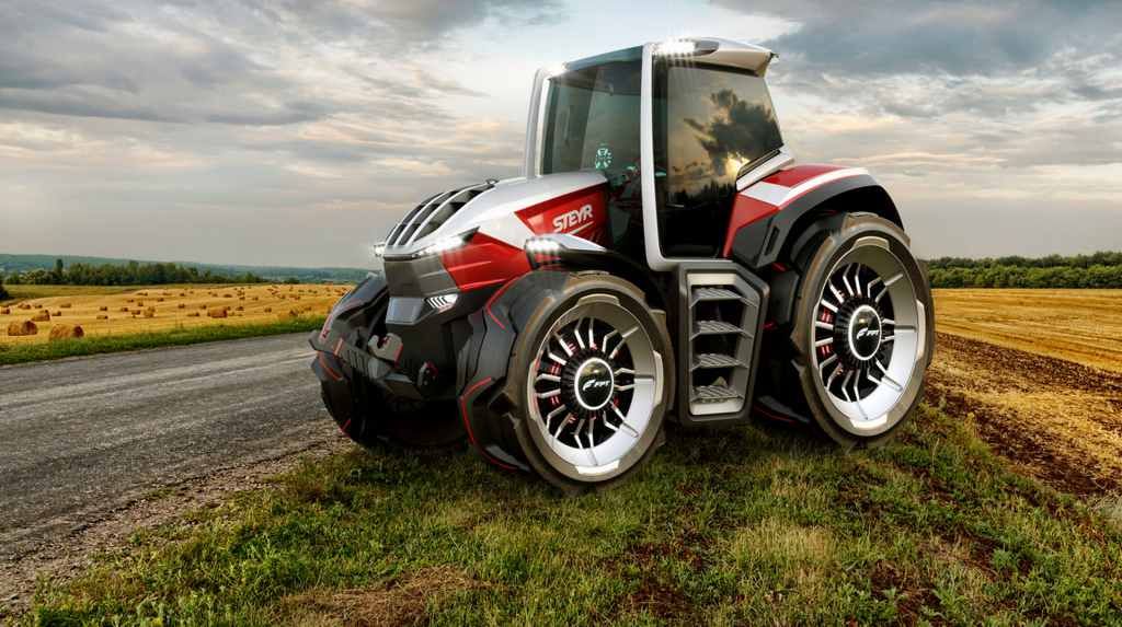 Steyr Konzept es un tractor eléctrico con extensor de autonomía y motores en las ruedas