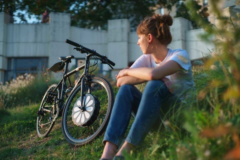 Rueda eléctrica de bicicleta.