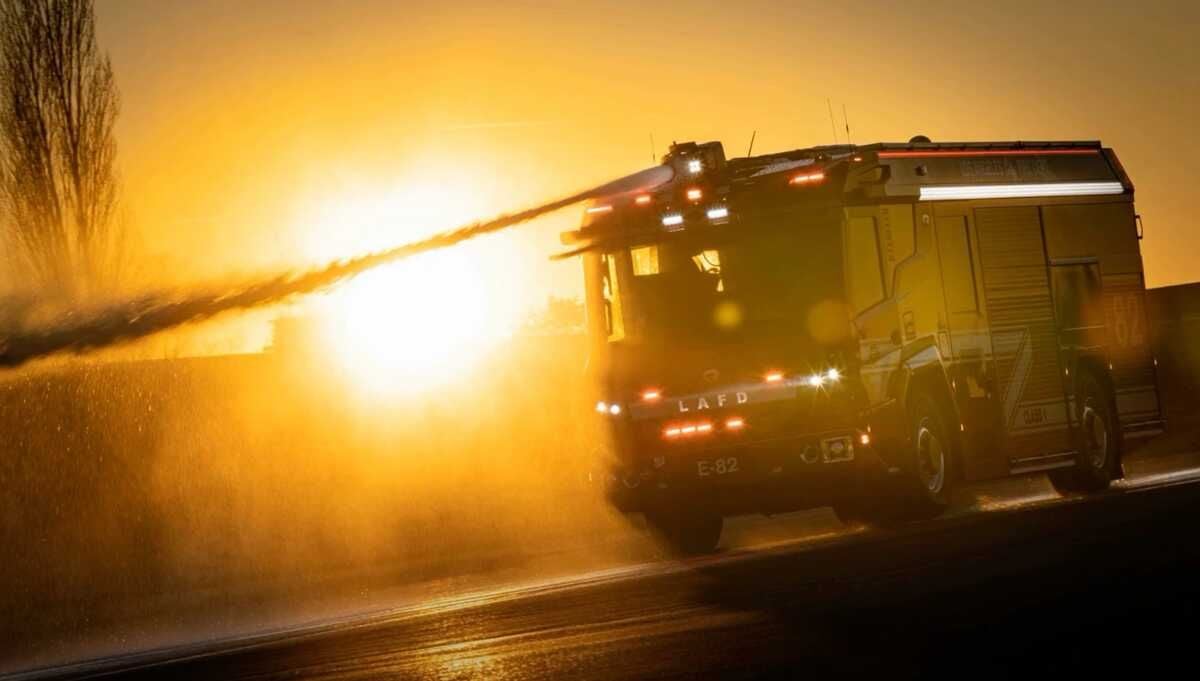 Este es el primer camión de bomberos eléctrico, el Rosenbauer RTX