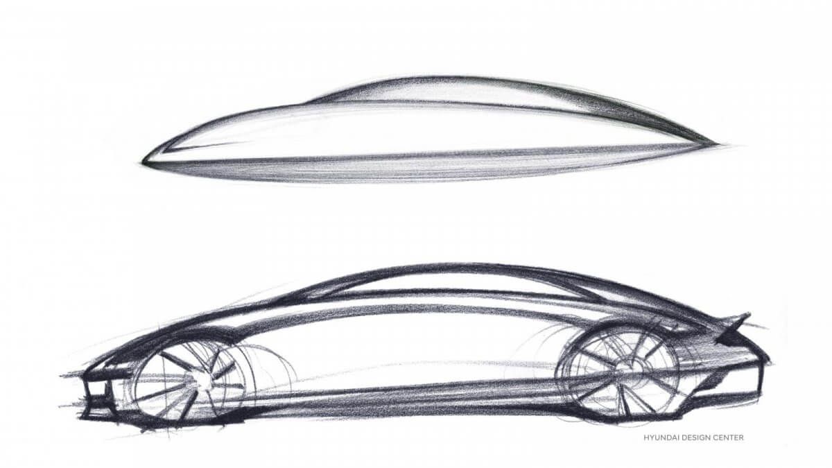 Hyundai muestra la aerodinámica silueta del IONIQ 6 días antes de su presentación