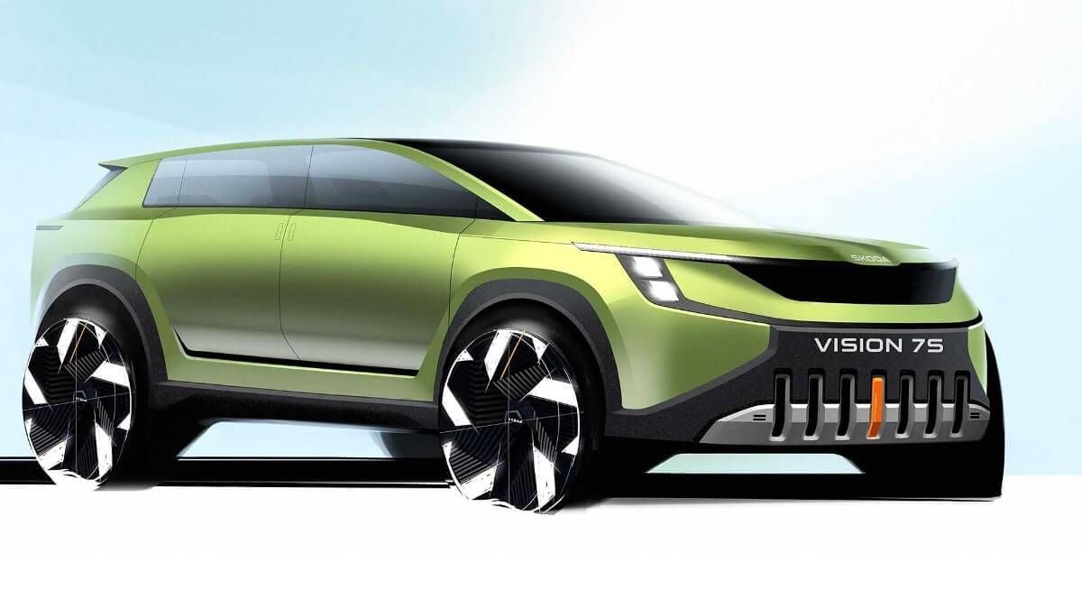 Primeros sketches del Skoda Vision 7S, un nuevo SUV eléctrico de 7 plazas