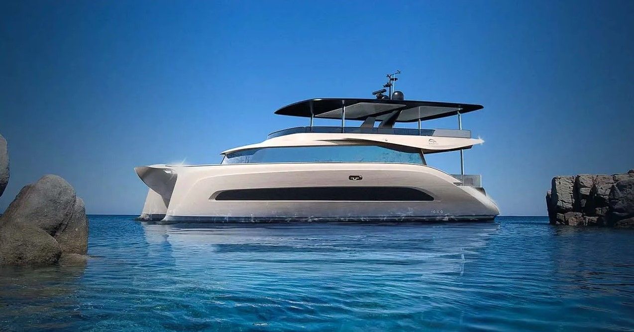 El AQUON One es un catamarán eléctrico que usa energía solar y agua de mar para lograr una autonomía ilimitada