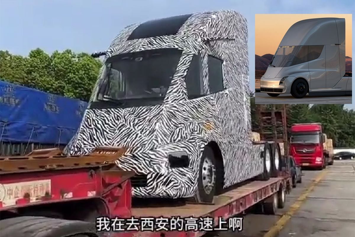 Avistada una ‘copia china’ del Tesla Semi, con un interior prácticamente calcado